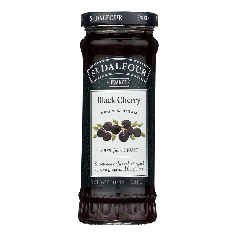 An image displaying St Dalfour Fruit Spread - Deluxe - 100 Percent Fruit - Black Cherry - 10 Ounce - Case Of 6 by St Dalfour
