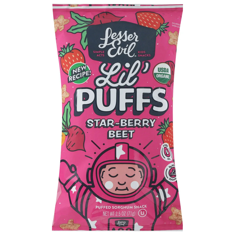 Lesser Evil - Lil Puff Organic Star Berry - Case Of 5-2.5 Ounce