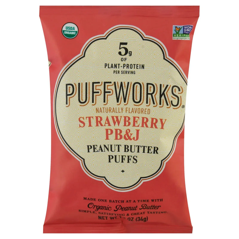 An image displaying Puffworks - Puff Organic Strwbry Pb & J - Case Of 6-1.2 Ounce by Puffworks