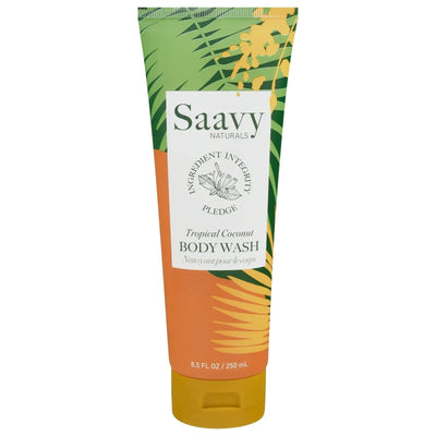 An image displaying Saavy Naturals - Body Wash Trop Cnut - 8.5 Ounce by Saavy Naturals