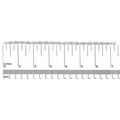 An image displaying .925 Sterling Silver Diamond Accent Heart Link Bracelet (I-J Color, I3 Clarity) - 7.25" by Infinite Jewels