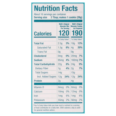 An image displaying Meli's Monster Cookies - Cookie Mix Dry Original - Case Of 6-16 Ounce by Meli's Monster Cookies