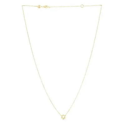 An image displaying 14k Yellow Gold Star of David Necklace by Orca Market