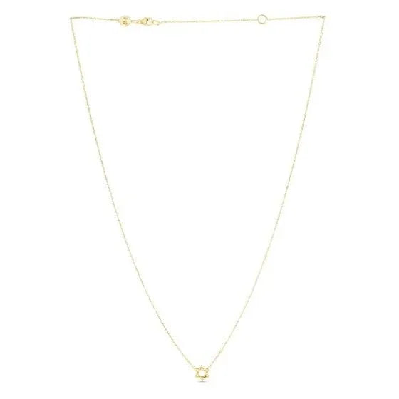 An image displaying 14k Yellow Gold Star of David Necklace by Orca Market