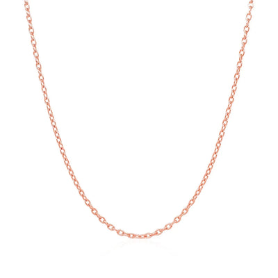 An image displaying 14k Rose Gold Round Cable Link Chain 1.5mm by Orca Market