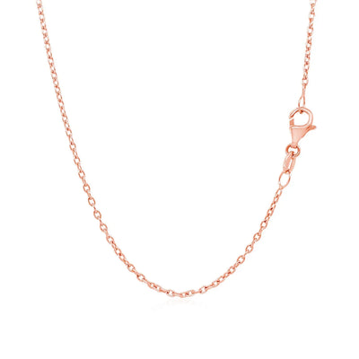 An image displaying 14k Rose Gold Round Cable Link Chain 1.5mm by Orca Market
