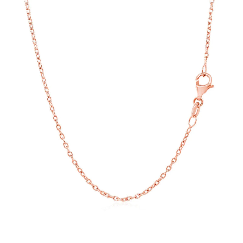 An image displaying 14k Rose Gold Round Cable Link Chain 1.5mm by Orca Market