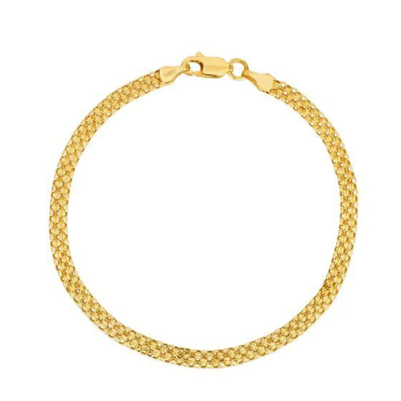 An image displaying 3.5mm 14k Yellow Gold Bismark Bracelet by Orca Market