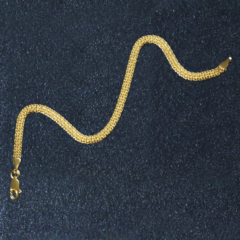 An image displaying 3.5mm 14k Yellow Gold Bismark Bracelet by Orca Market