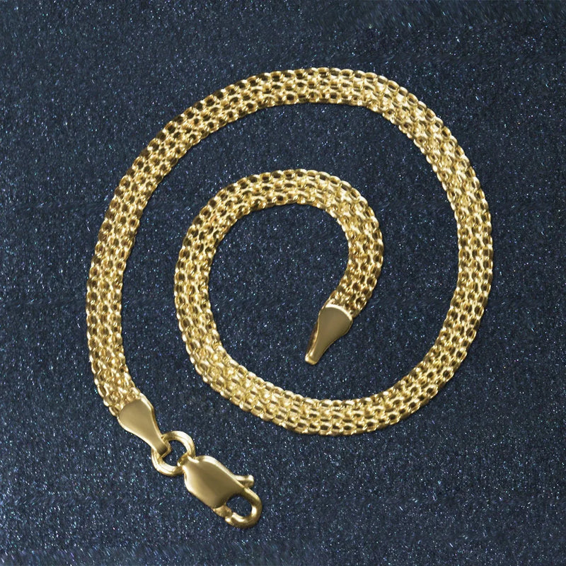 An image displaying 3.5mm 14k Yellow Gold Bismark Bracelet by Orca Market
