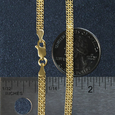 An image displaying 3.5mm 14k Yellow Gold Bismark Bracelet by Orca Market