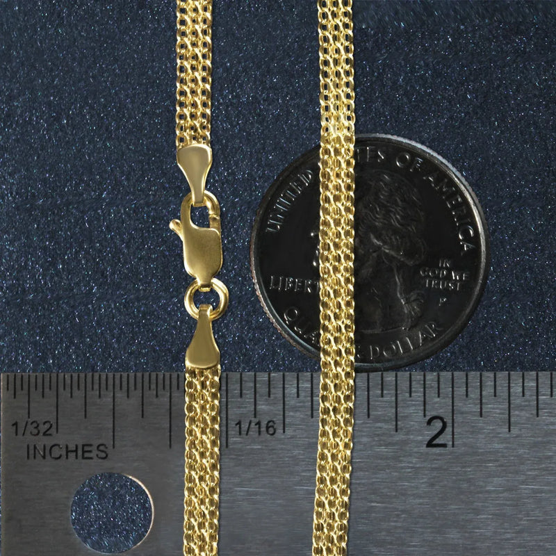 An image displaying 3.5mm 14k Yellow Gold Bismark Bracelet by Orca Market