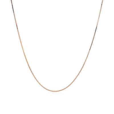 An image displaying 18k Rose Gold Classic Box Chain 0.6mm by Orca Market