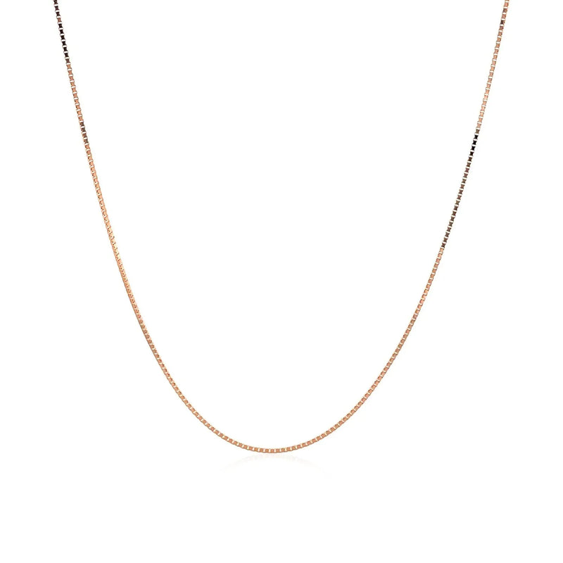 An image displaying 18k Rose Gold Classic Box Chain 0.6mm by Orca Market