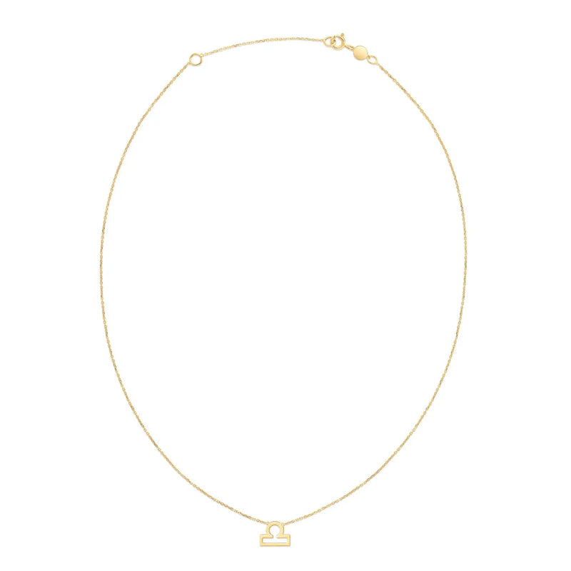 An image displaying 14K Yellow Gold Libra Necklace by Orca Market