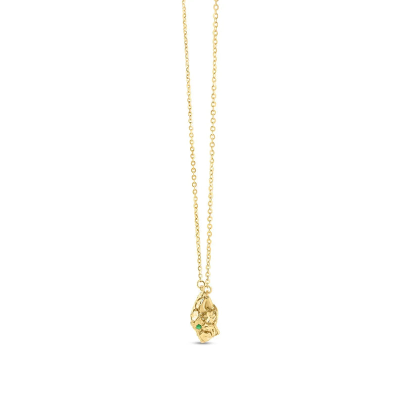 An image displaying 14k Yellow Gold Panther Head Necklace by Orca Market