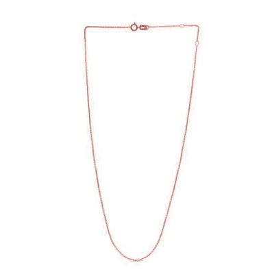 An image displaying Adjustable Cable Chain in 14k Rose Gold (1.0mm) by Orca Market
