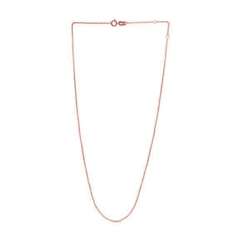 An image displaying Adjustable Cable Chain in 14k Rose Gold (1.0mm) by Orca Market