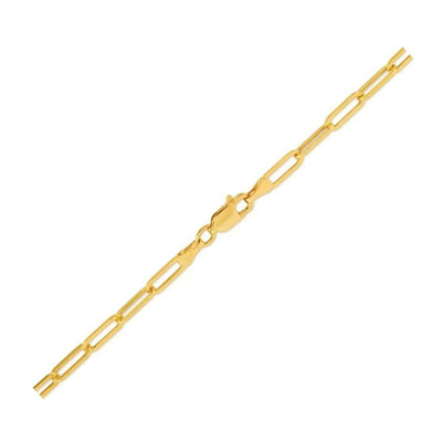 An image displaying 14K Yellow Gold Lite Paperclip Anklet (3.2mm) by Orca Market