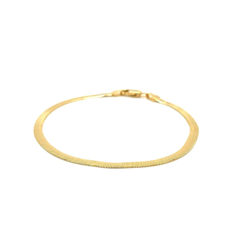 An image displaying Imperial Herringbone Bracelet in 10k Yellow Gold (2.8 mm) by Orca Market