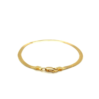 An image displaying Imperial Herringbone Bracelet in 10k Yellow Gold (2.8 mm) by Orca Market