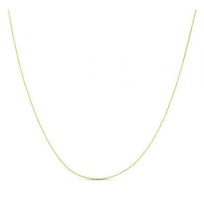 An image displaying Double Extendable Diamond Cut Cable Chain in 14k Yellow Gold (0.80mm) by Orca Market