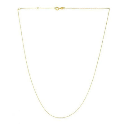 An image displaying Double Extendable Diamond Cut Cable Chain in 14k Yellow Gold (0.80mm) by Orca Market