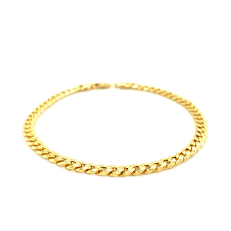 An image displaying 4.5mm 10k Yellow Gold Miami Cuban Semi Solid Bracelet by Orca Market