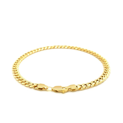 An image displaying 4.5mm 10k Yellow Gold Miami Cuban Semi Solid Bracelet by Orca Market