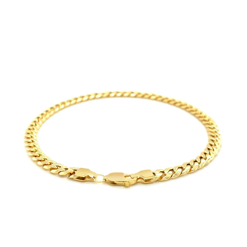 An image displaying 4.5mm 10k Yellow Gold Miami Cuban Semi Solid Bracelet by Orca Market