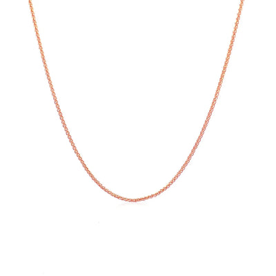 An image displaying 14k Rose Gold Round Wheat Chain 1.0mm by Orca Market