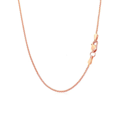 An image displaying 14k Rose Gold Round Wheat Chain 1.0mm by Orca Market