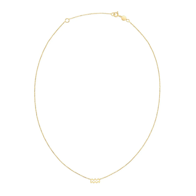 An image displaying 14K Yellow Gold Aquarius Necklace by Orca Market