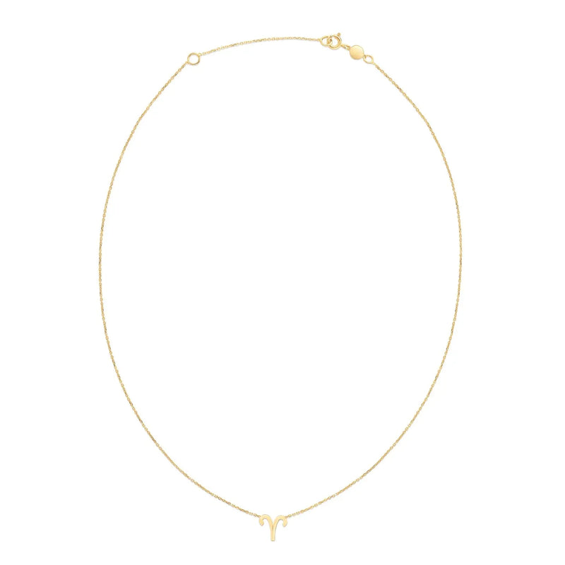 An image displaying 14K Yellow Gold Aries Necklace by Orca Market