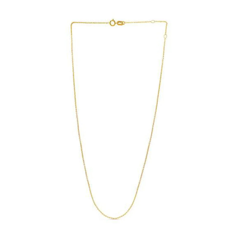 An image displaying Adjustable Cable Chain in 14k Yellow Gold (1.0mm) by Orca Market