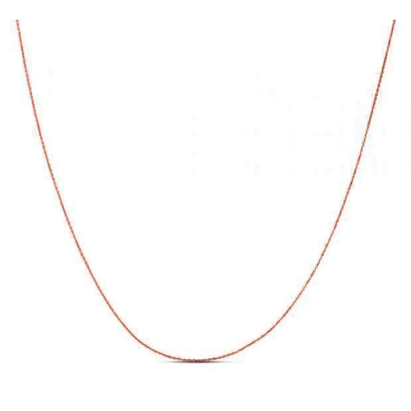 An image displaying Double Extendable Diamond Cut Cable Chain in 14k Rose Gold (0.80mm) by Orca Market