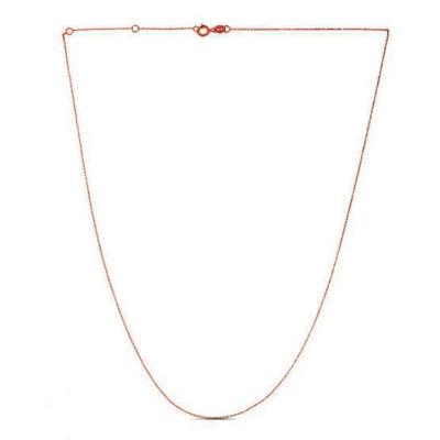 An image displaying Double Extendable Diamond Cut Cable Chain in 14k Rose Gold (0.80mm) by Orca Market