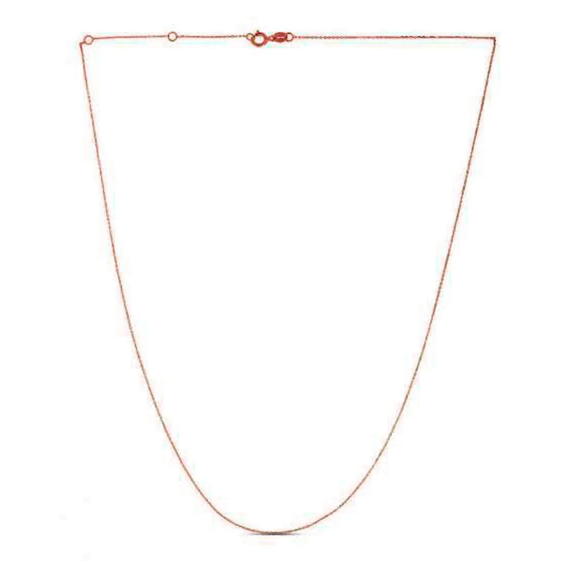 An image displaying Double Extendable Diamond Cut Cable Chain in 14k Rose Gold (0.80mm) by Orca Market