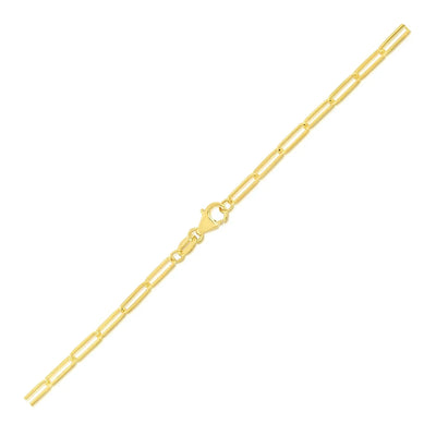 An image displaying 10K Yellow Gold Paperclip Bracelet (2.5mm) by Orca Market