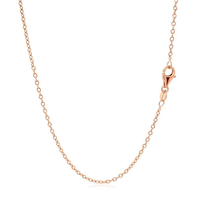 An image displaying 18k Rose Gold Round Oval Link Chain 1.5mm by Orca Market