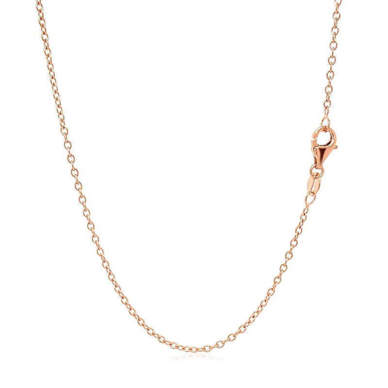 An image displaying 18k Rose Gold Round Oval Link Chain 1.5mm by Orca Market