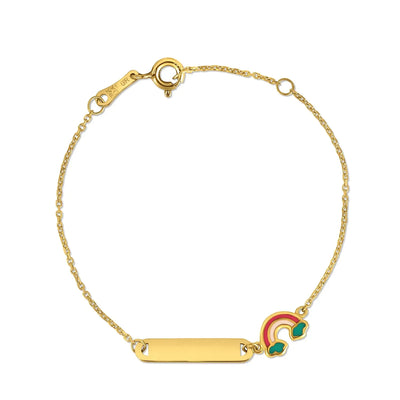 An image displaying 14k Yellow Gold Rainbow Childrens Bracelet by Orca Market