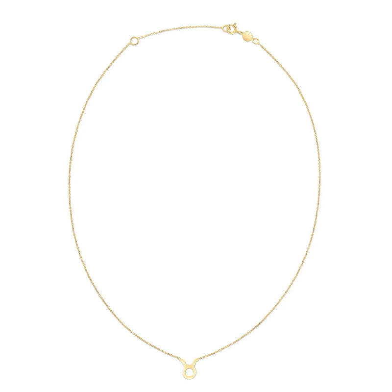 An image displaying 14K Yellow Gold Taurus Necklace by Orca Market