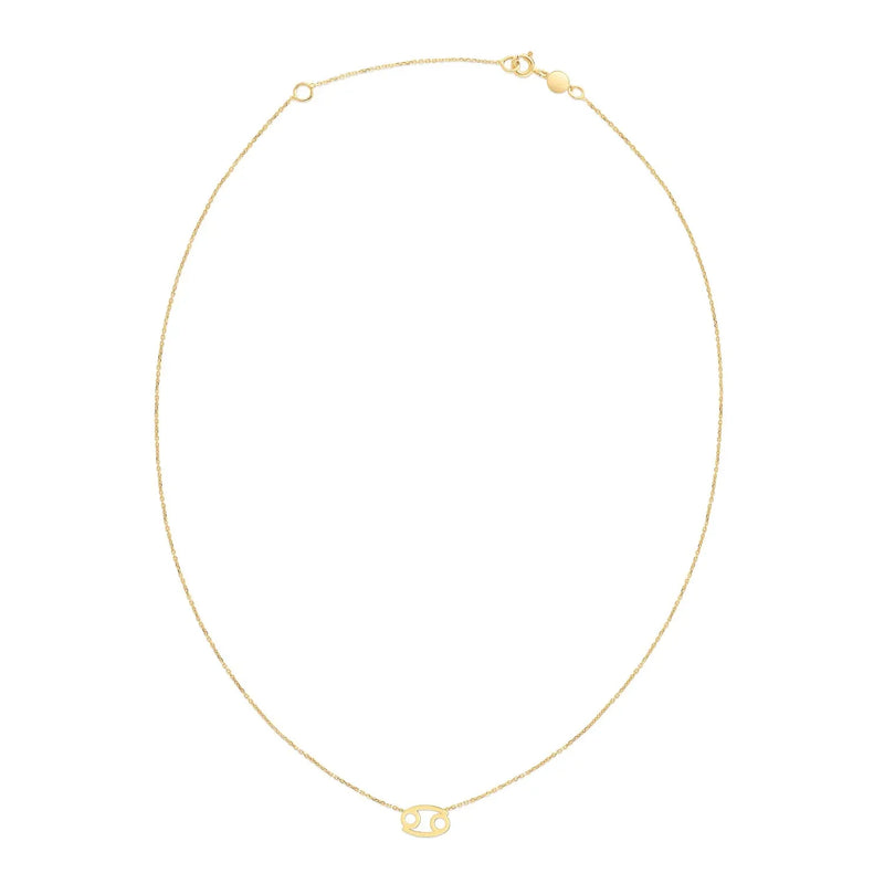 An image displaying 14K Yellow Gold Cancer Necklace by Orca Market