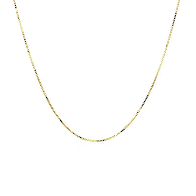 An image displaying 10k Yellow Gold Classic Box Chain 0.45mm by Orca Market