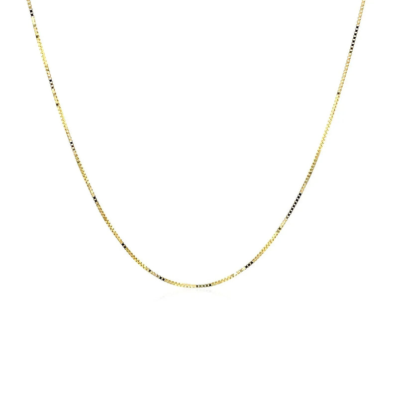 An image displaying 10k Yellow Gold Classic Box Chain 0.45mm by Orca Market