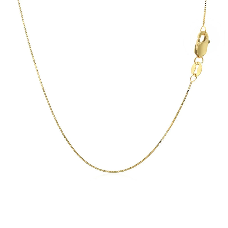 An image displaying 10k Yellow Gold Classic Box Chain 0.45mm by Orca Market