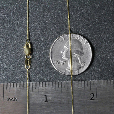 An image displaying 10k Yellow Gold Classic Box Chain 0.45mm by Orca Market