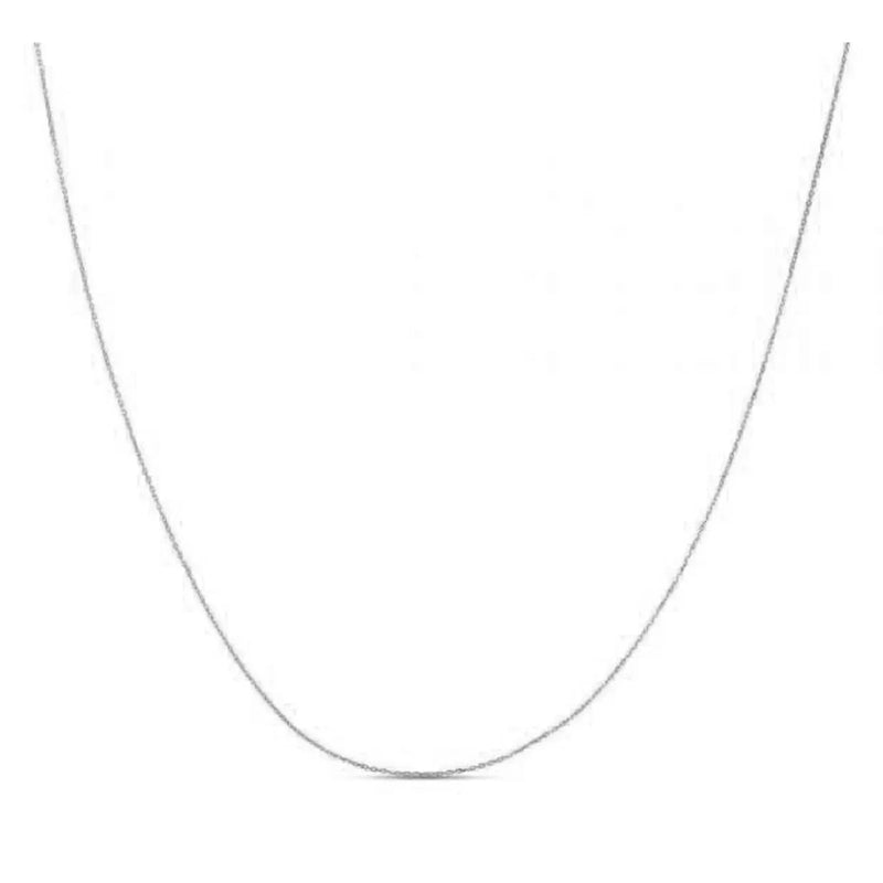 An image displaying Double Extendable Diamond Cut Cable Chain in 14k White Gold (0.80mm) by Orca Market