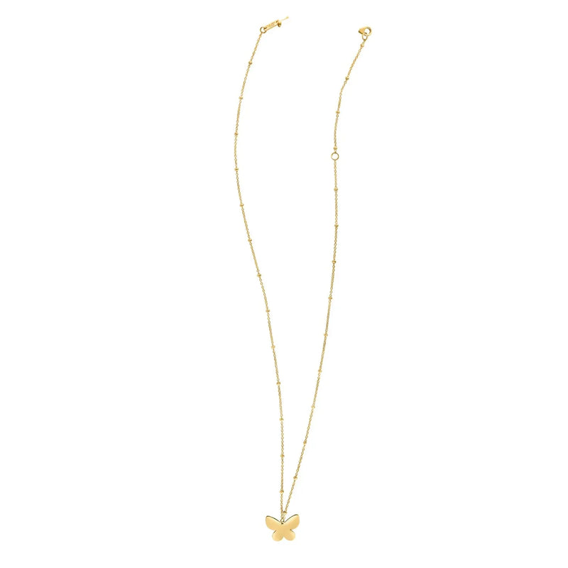 An image displaying 14k Yellow Gold Ppillon Butterfly Necklace by Orca Market